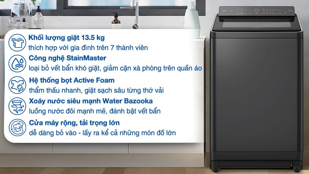 Ảnh Máy giặt Panasonic Inverter 13.5 kg NA-FD135X3BV