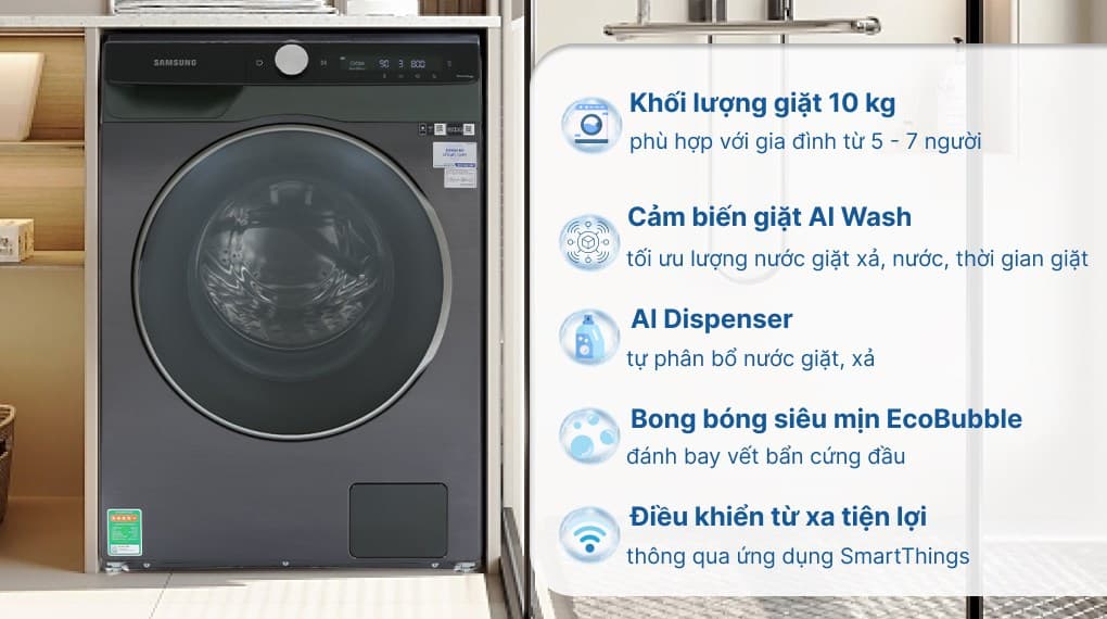 Ảnh Máy giặt Samsung AI Inverter 10 kg WW10TP44DSB/SV