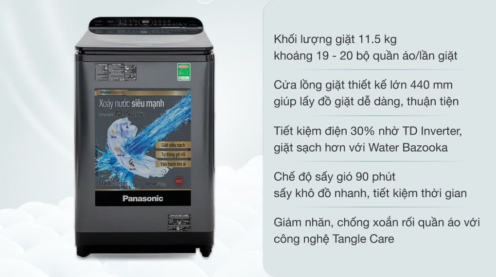 Ảnh Máy giặt Panasonic Inverter 11.5 Kg NA-FD11AR1BV