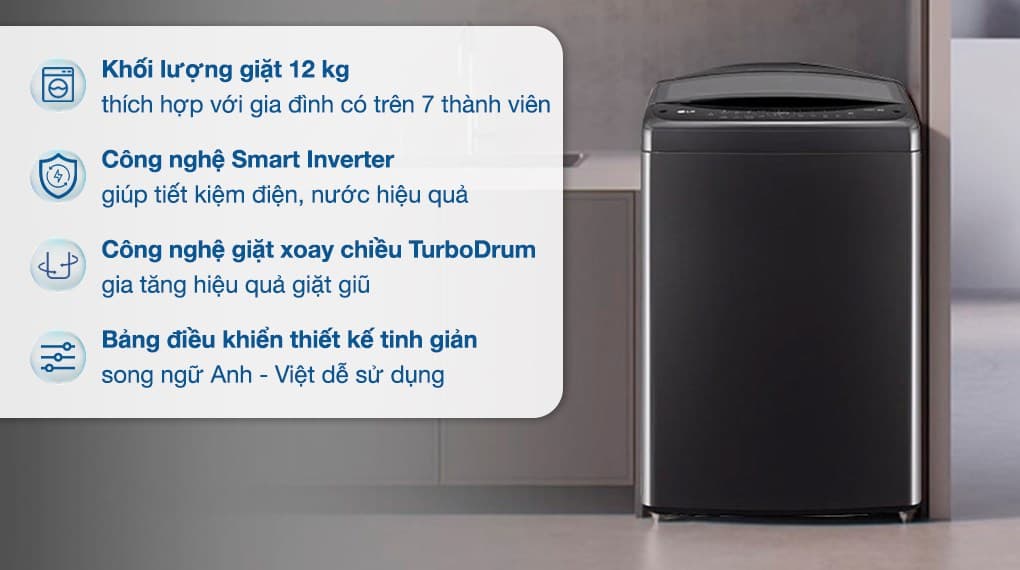 Ảnh Máy giặt LG TurboDrum Inverter 12 kg T2512VBTB