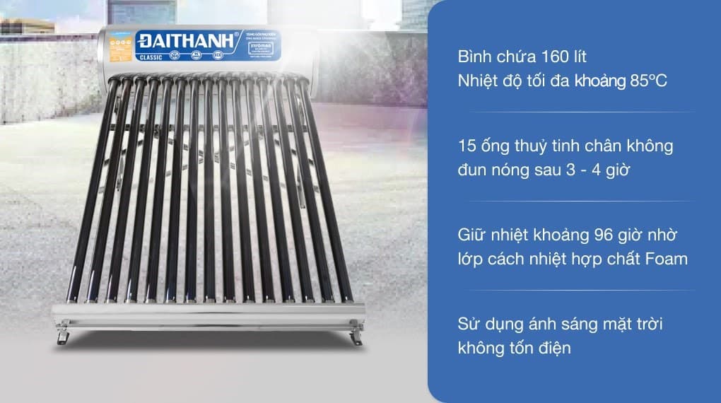 Ảnh Máy nước nóng năng lượng mặt trời Đại Thành 160 lít Classic 58-15