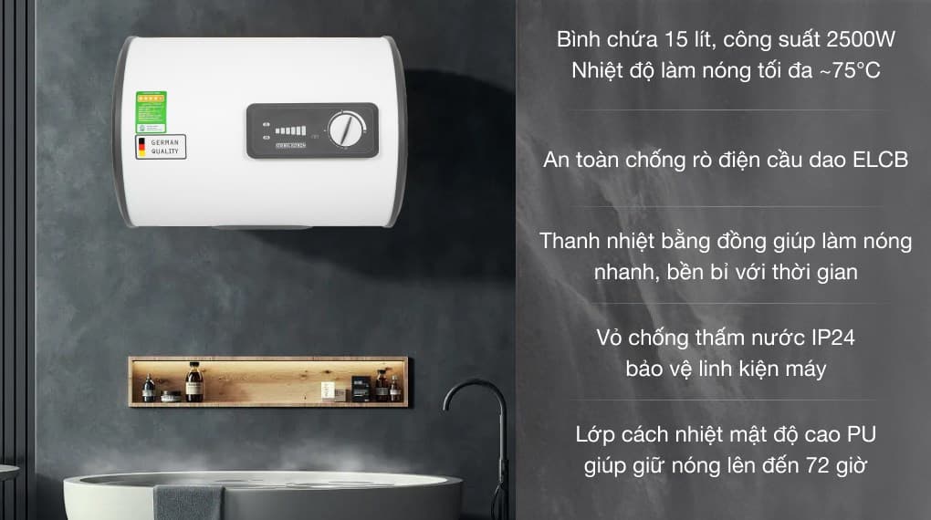 Ảnh Máy nước nóng gián tiếp Stiebel Eltron 15 lít 2500W ESH 15 H Plus T-VN