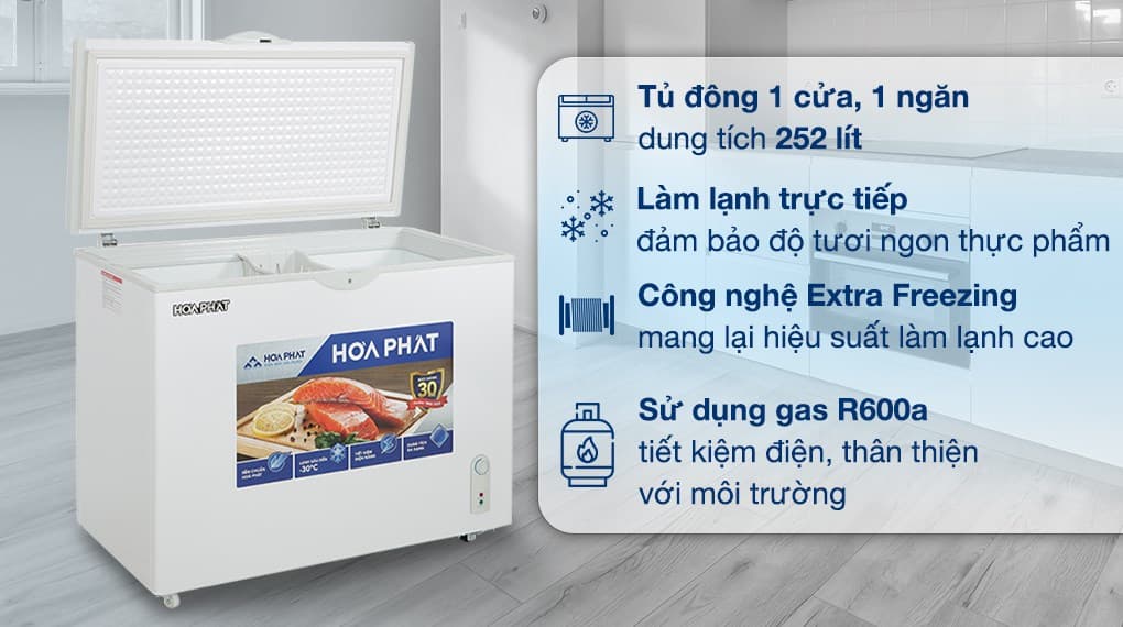 Ảnh Tủ đông Hòa Phát 252 lít HPF AN6252