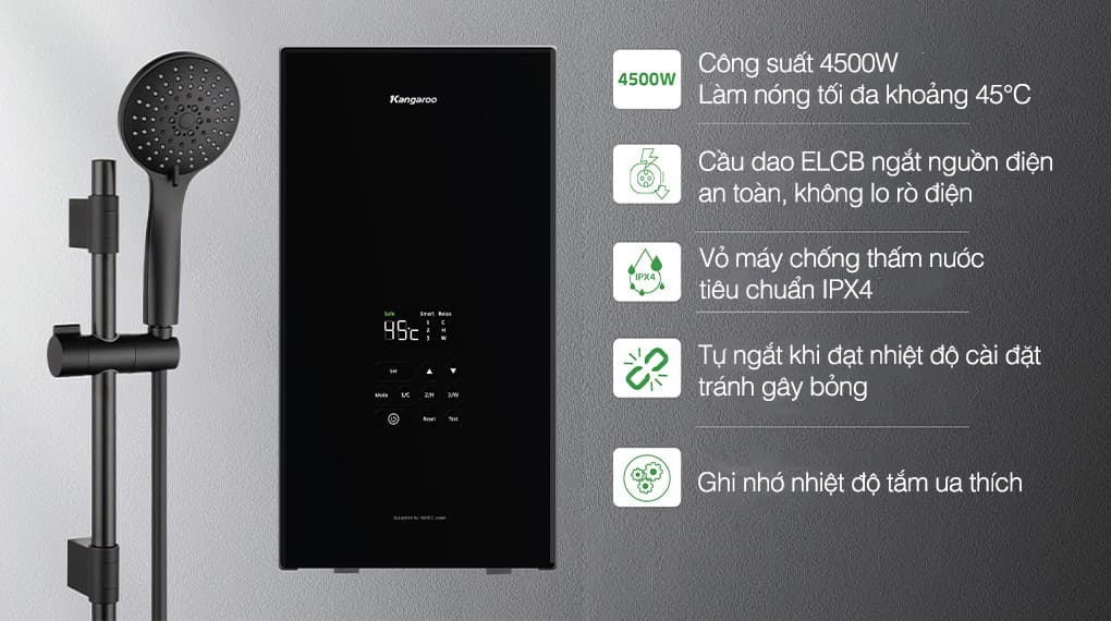 Ảnh Máy nước nóng trực tiếp Kangaroo 4500W KGWD45N1