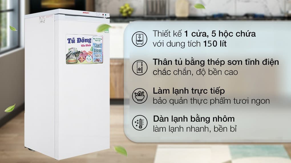 Ảnh Tủ đông Sanaky 150 lít TD.VH180VD