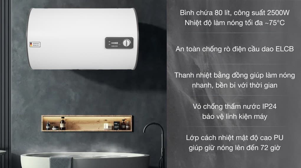 Ảnh Máy nước nóng gián tiếp Stiebel Eltron 80 lít 2500W ESH 80 H Plus T-VN