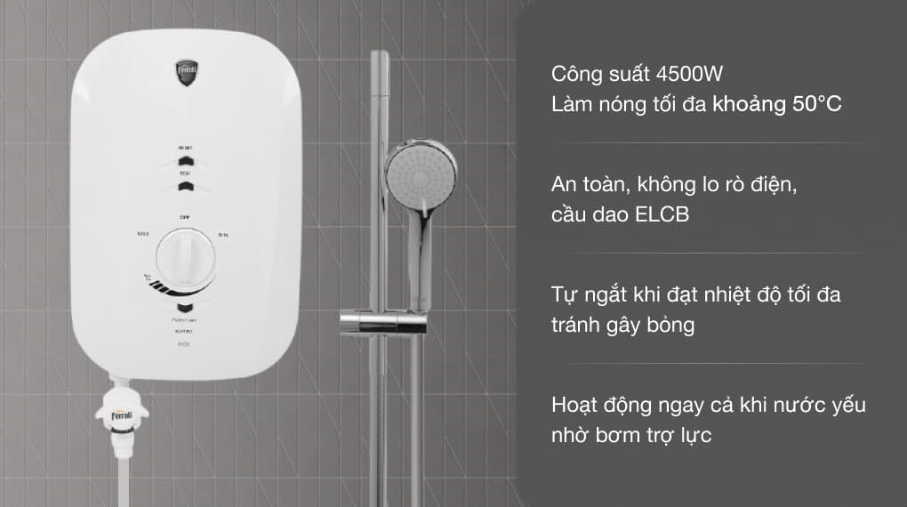 Ảnh Máy nước nóng trực tiếp Ferroli 4500W MIDO-MSP 4.5S