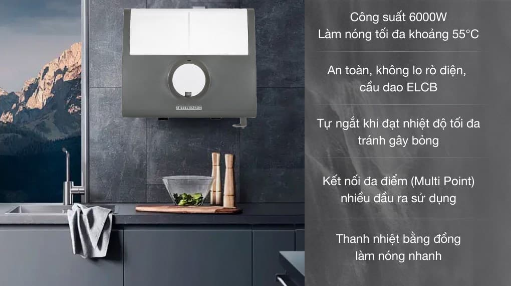 Ảnh Máy nước nóng trực tiếp đa điểm (Multi Point) Stiebel Eltron 6000W DDH 6 EC