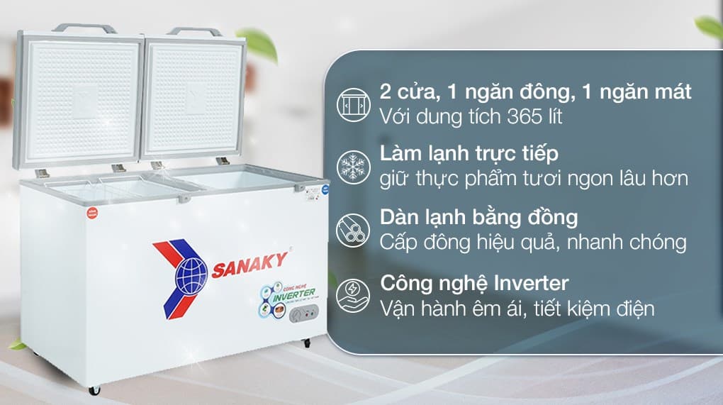Ảnh Tủ đông Sanaky Inverter 365 Lít VH-5699W3