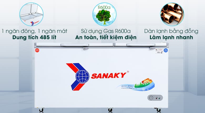 Ảnh Tủ đông Sanaky 485 lít VH-6699W1