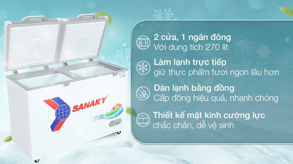 Ảnh Tủ đông Sanaky 270 lít TD.VH3699A2KD