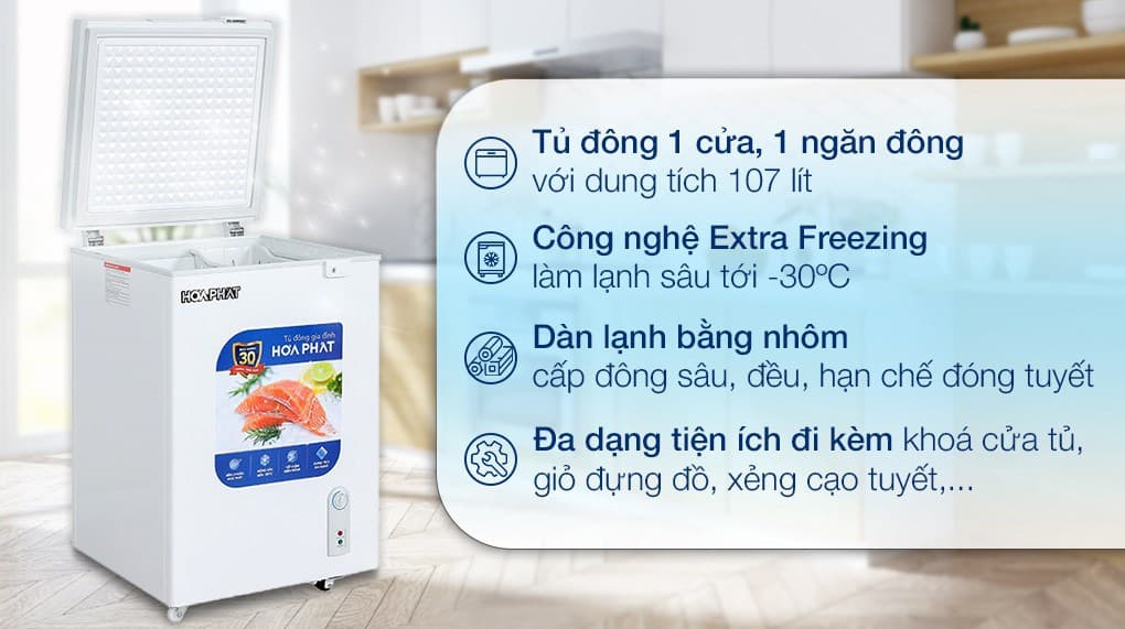 Ảnh Tủ đông Hòa Phát 107 lít HPF AN6107