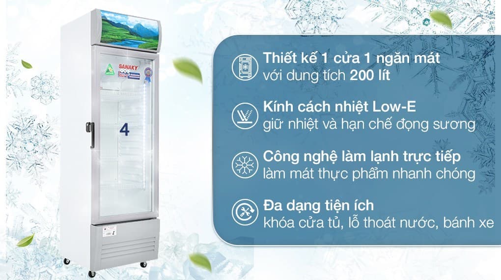 Ảnh Tủ mát Sanaky 200 lít TM.VH258KL