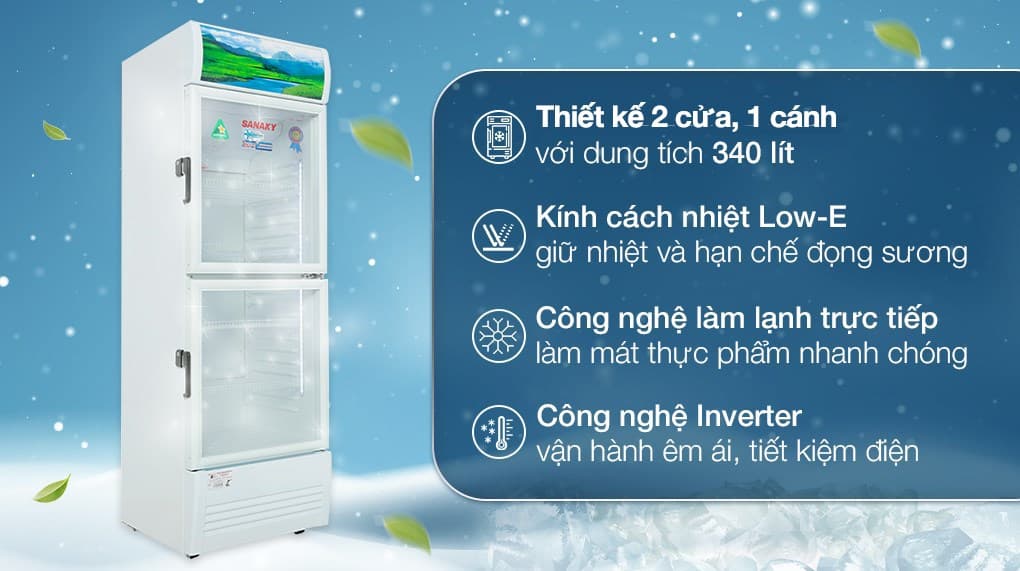 Ảnh Tủ mát Sanaky Inverter 340 lít VH-408W3L
