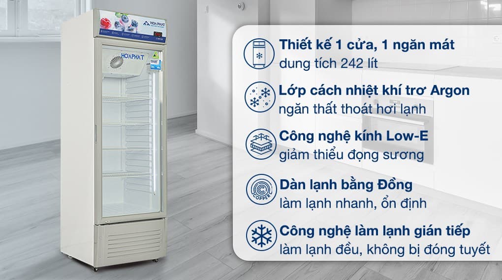 Ảnh Tủ mát Hoà Phát 242 lít HSR D6242