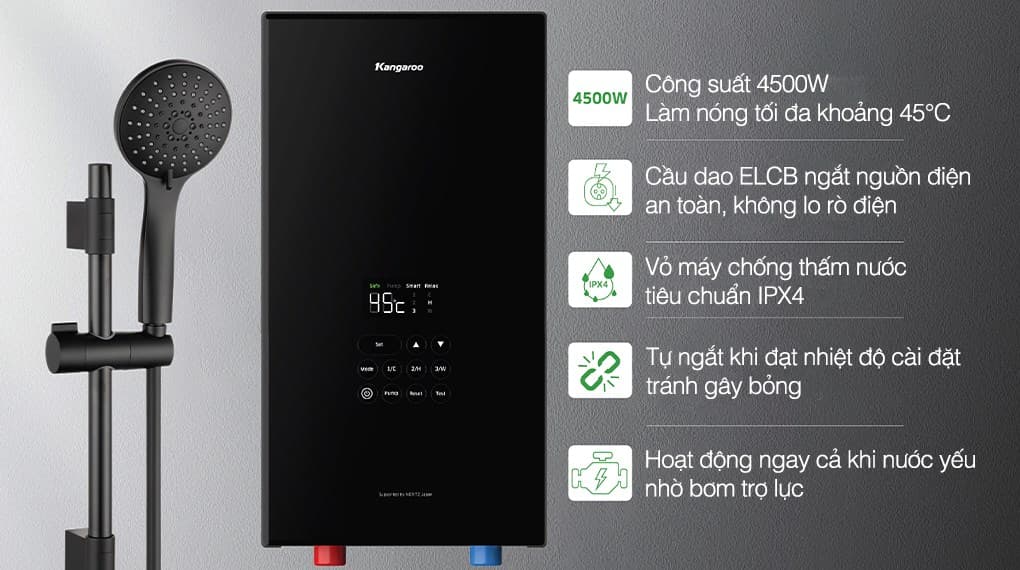 Ảnh Máy nước nóng trực tiếp Kangaroo 4500W KGWD45P1