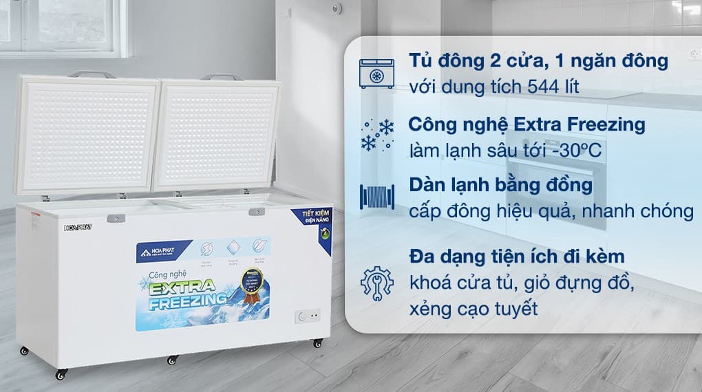 Ảnh Tủ đông Hòa Phát 544 lít HPF AD6544