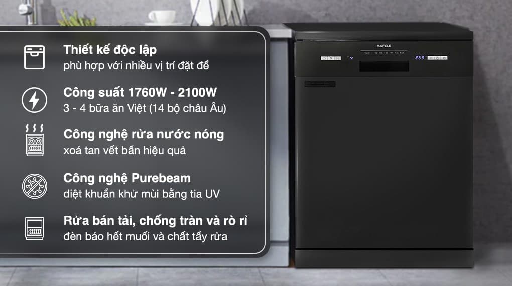 Ảnh Máy rửa chén độc lập Hafele HDW-F601B (535.29.670)