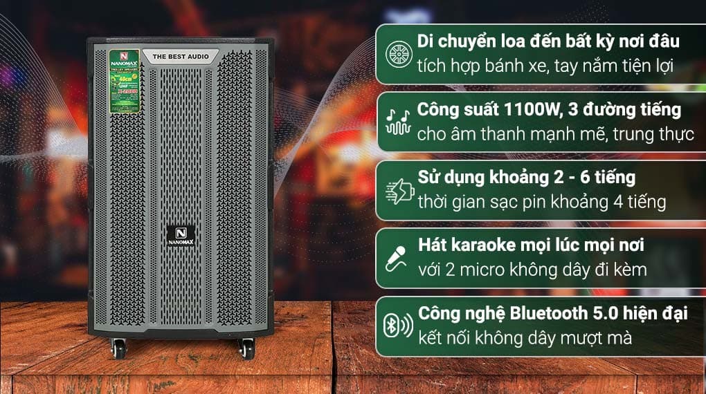 Ảnh Loa kéo karaoke Nanomax X-2000 1100W