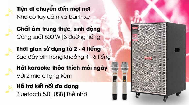 Ảnh Loa kéo karaoke Mobell MK-6080 500W