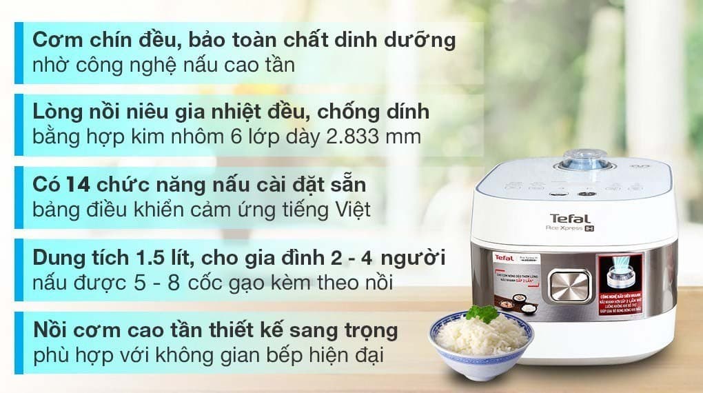 Ảnh Nồi cơm cao tần Tefal 1.5 lít RK762168