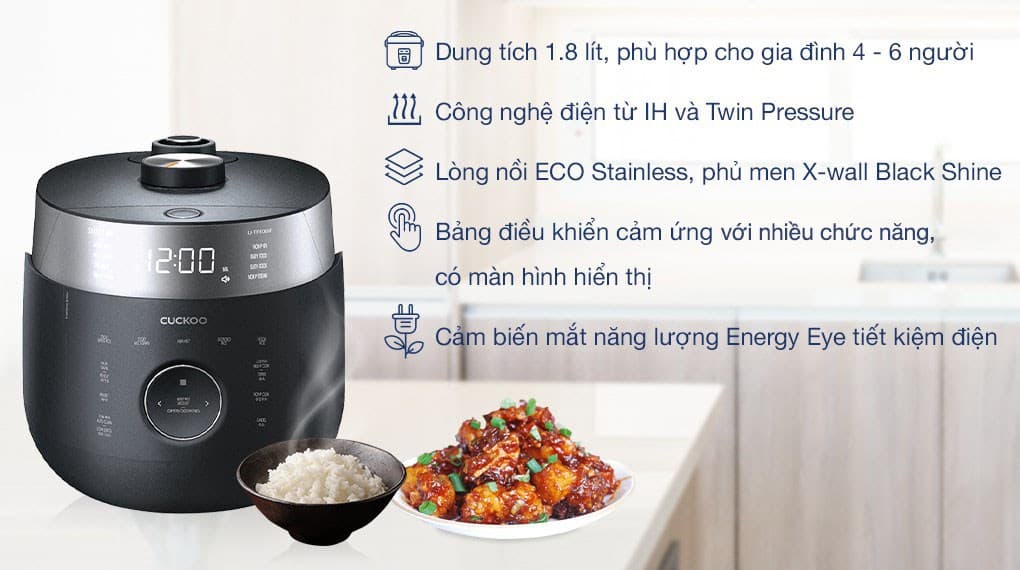 Ảnh Nồi cơm áp suất cao tần Cuckoo 1.8 lít CRP-LHTR1009F/BKSIVNCV