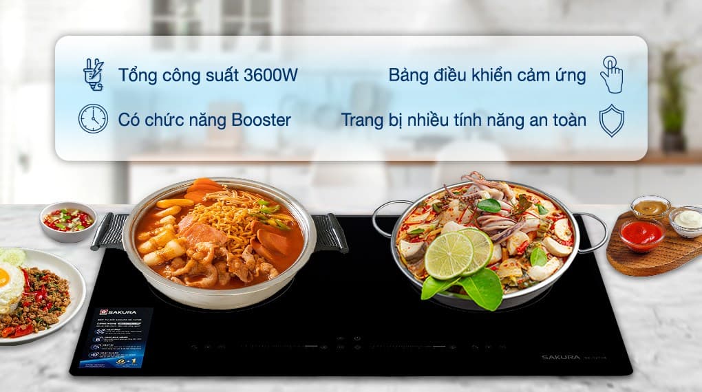 Ảnh Bếp từ đôi lắp âm Sakura SE-1270B