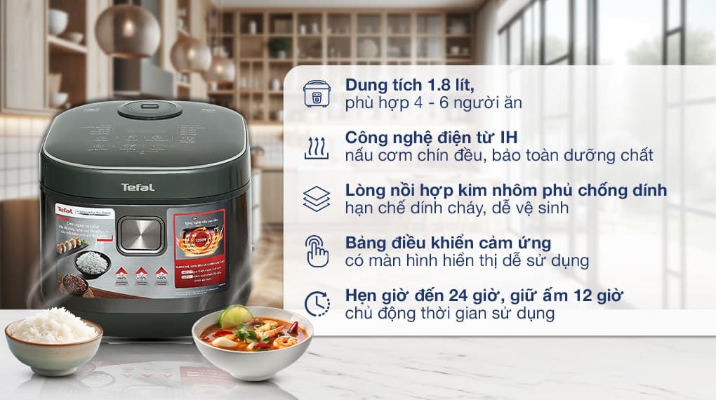 Ảnh Nồi cơm cao tần Tefal 1.8 lít RK818A68