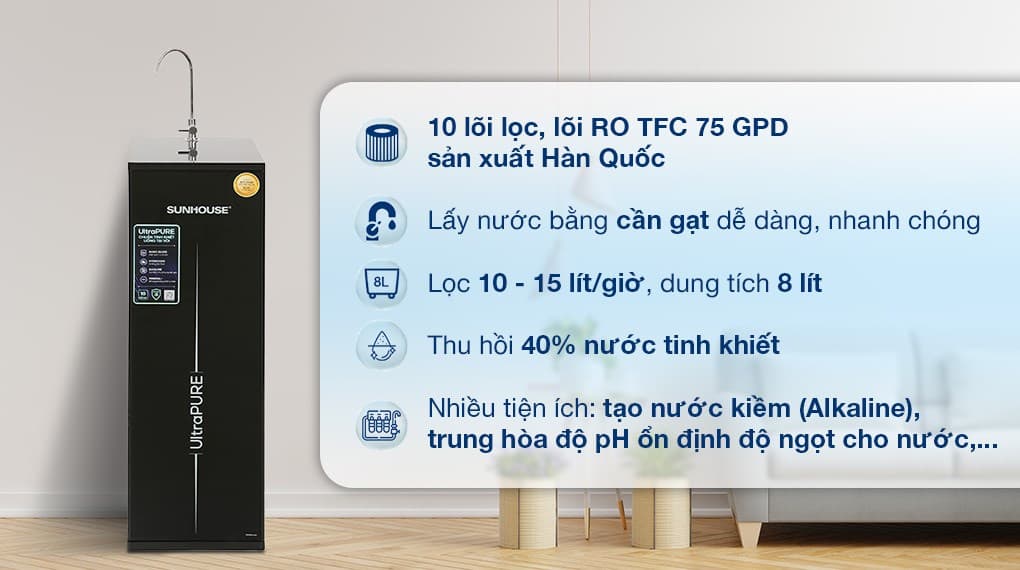 Ảnh Máy lọc nước RO Sunhouse UltraPURE SHA8810K 10 lõi
