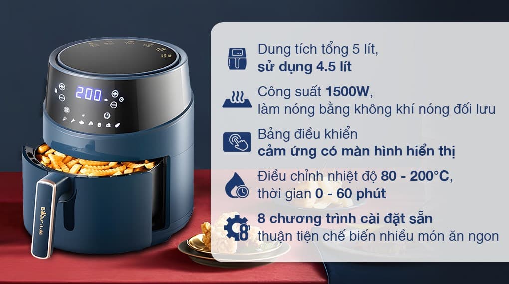 Ảnh Nồi chiên không dầu Bear QZG-A15T2 4.5 lít