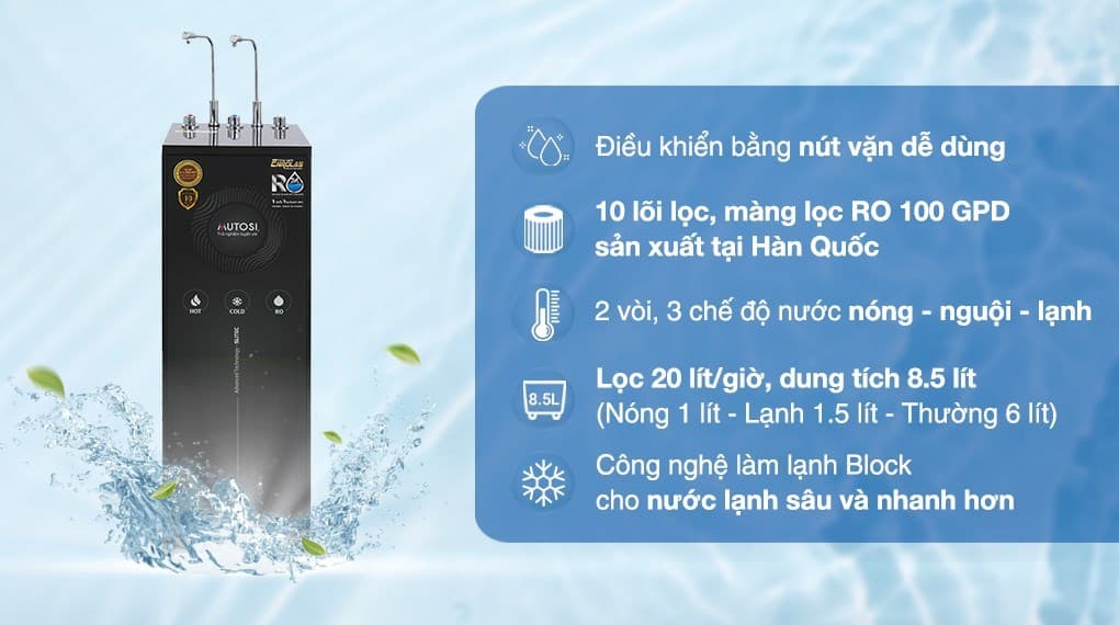 Ảnh Máy lọc nước RO nóng nguội lạnh Mutosi MP-6100HCE 10 lõi