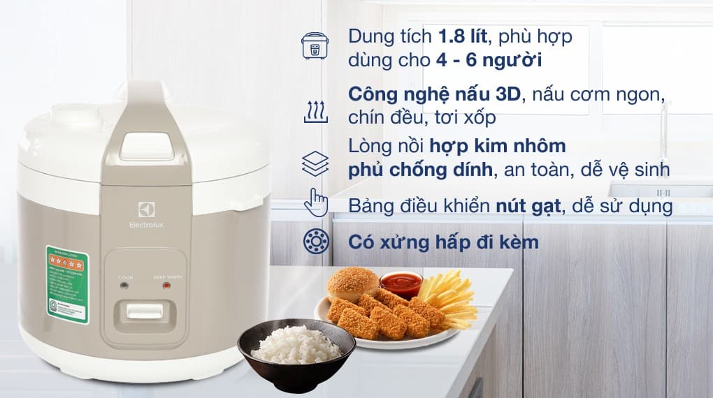 Ảnh Nồi cơm nắp gài Electrolux 1.8 lít E4RC1-350B