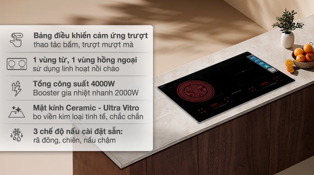 Ảnh Bếp từ hồng ngoại lắp âm Sunhouse SHB81051-VMD