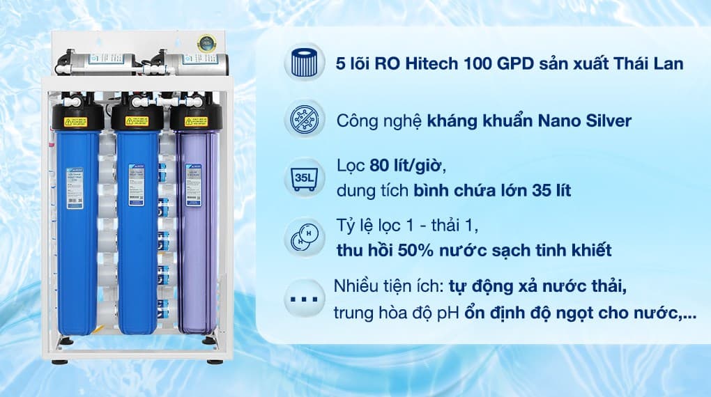 Ảnh Máy lọc nước RO bán công nghiệp Hòa Phát HPT725 10 lõi