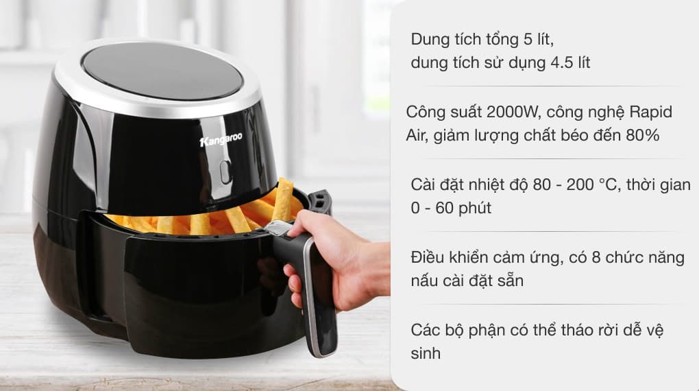 Ảnh Nồi chiên không dầu Kangaroo KG52AF1A 5 lít