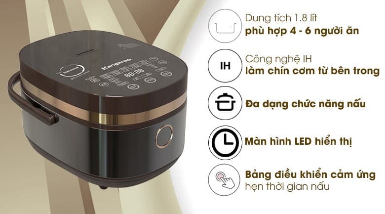 Ảnh Nồi cơm cao tần Kangaroo 1.8 lít KG599N