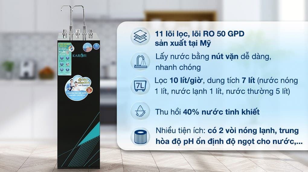 Ảnh Máy lọc nước RO nóng nguội lạnh Karofi KAD-X58 11 lõi