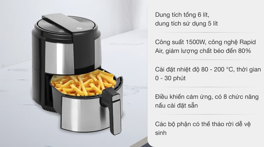 Ảnh Nồi chiên không dầu Mishio MK-221 5 lít