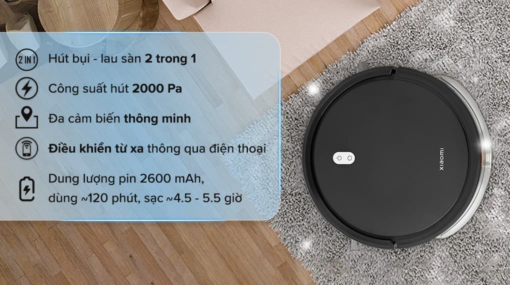 Ảnh Robot hút bụi lau nhà Xiaomi Vacuum E5 - Đen