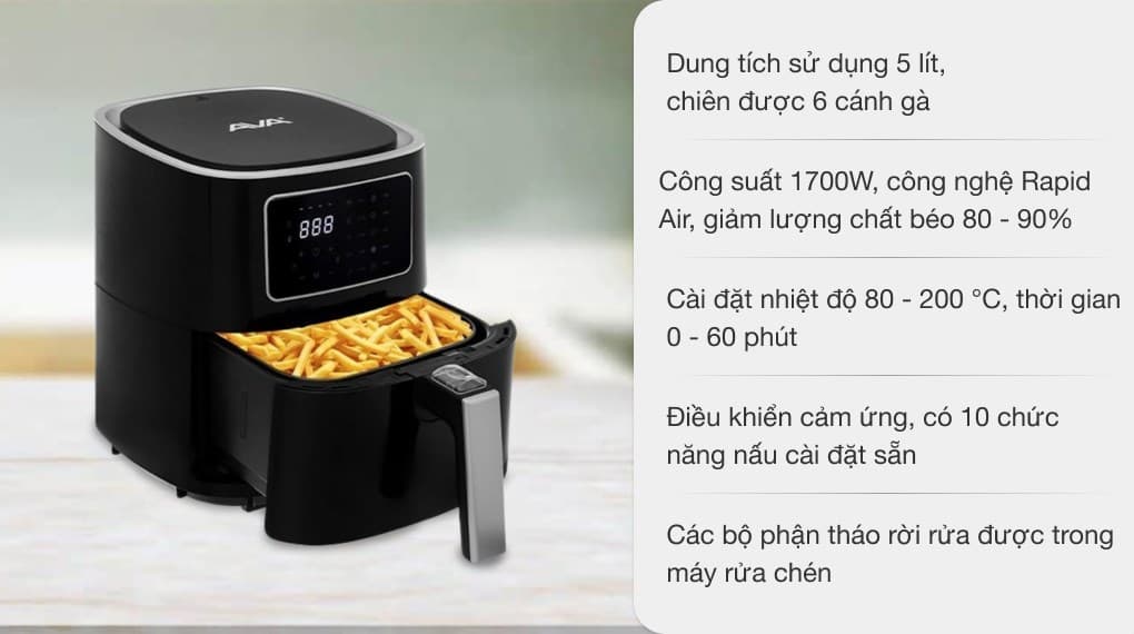 Ảnh Nồi chiên không dầu AVA AF40155D 5 lít