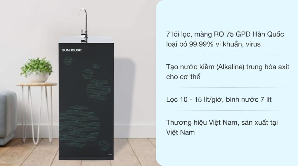 Ảnh Máy lọc nước RO Sunhouse SHA8866K 7 lõi