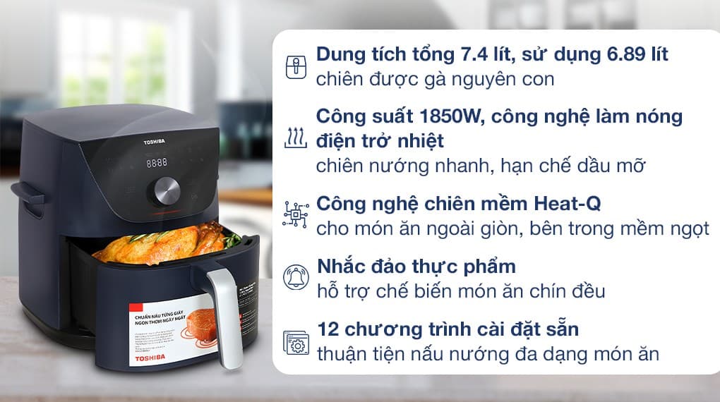 Ảnh Nồi chiên không dầu Toshiba AF-74CS2SRVN(B) 7.4 lít