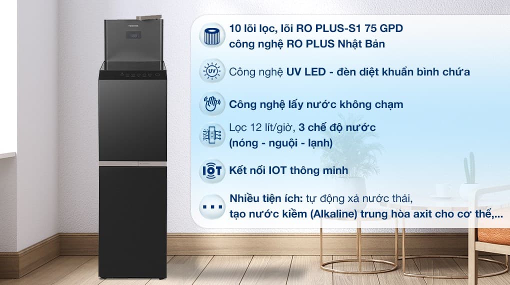 Ảnh Máy lọc nước RO nóng nguội lạnh Toshiba TWP-W2398SVN(M) 10 lõi