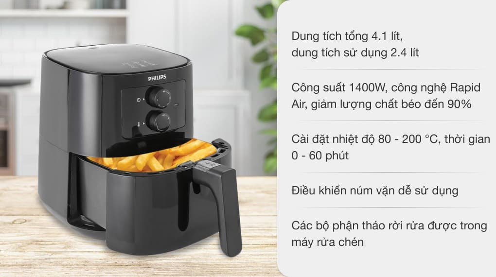 Ảnh Nồi chiên không dầu Philips HD9200/90 4.1 lít