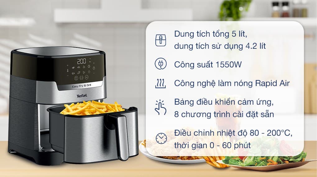 Ảnh Nồi chiên không dầu Tefal EY505D15 4.2 lít