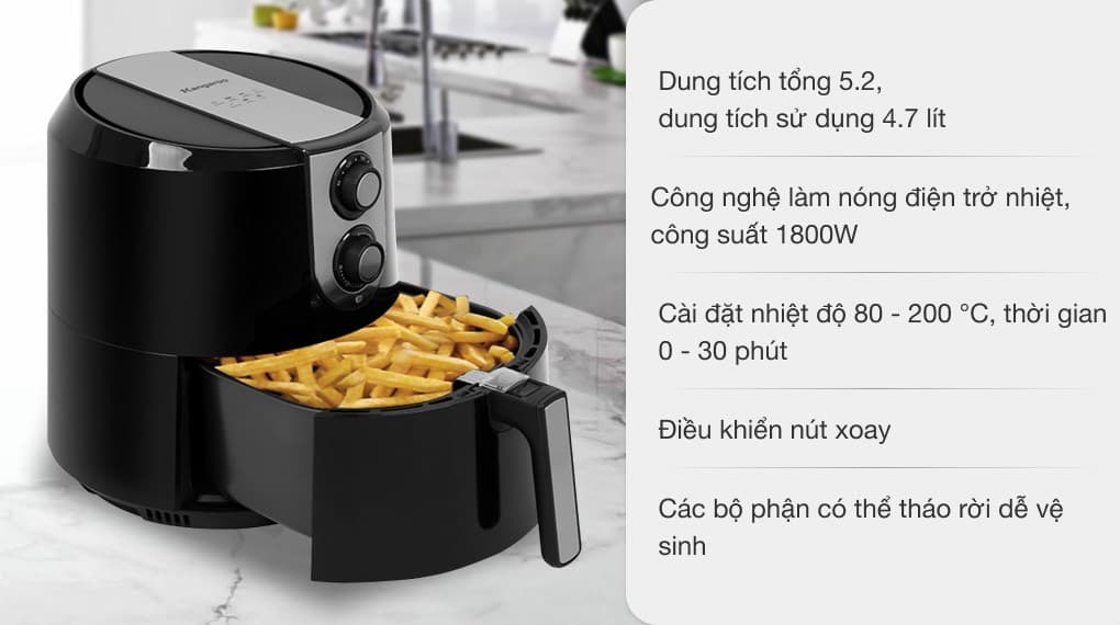 Ảnh Nồi chiên không dầu Kangaroo KG55AF1 5.2 lít