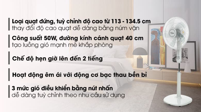 Ảnh Quạt đứng Toshiba 5 cánh F-LSA10(H)VN 50W