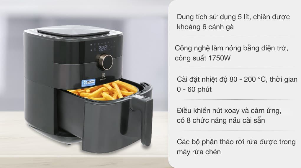 Ảnh Nồi chiên không dầu Electrolux E6AF1-520K 5 lít
