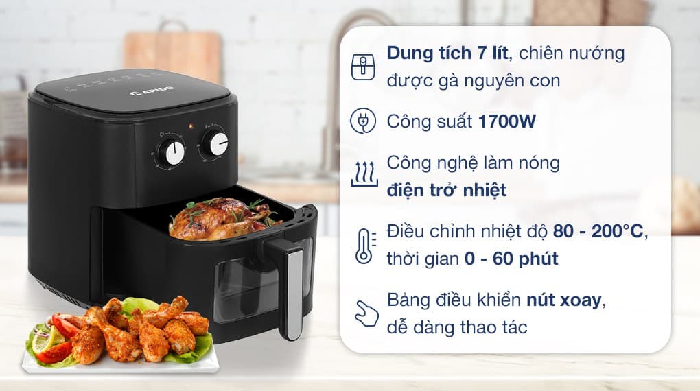Ảnh Nồi chiên không dầu Rapido SMART-7.0M 7 lít