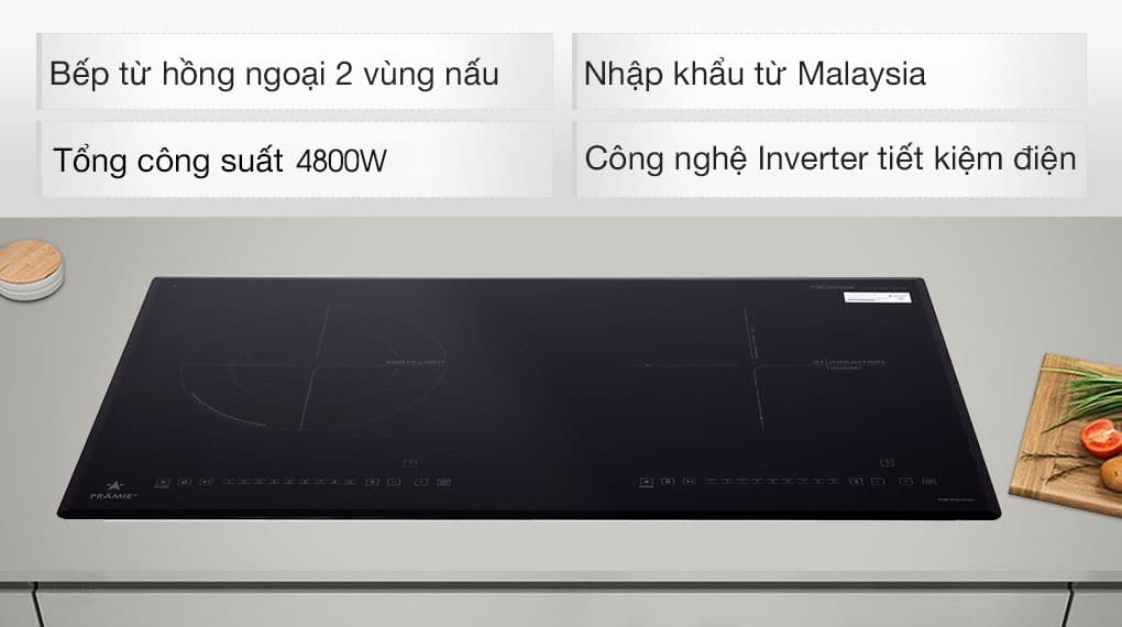 Ảnh Bếp từ hồng ngoại lắp âm Pramie 2108